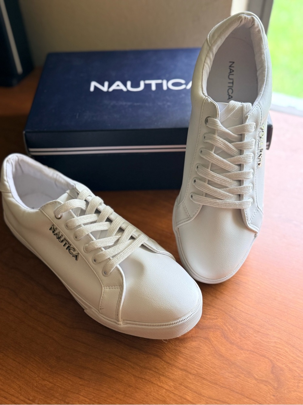 Nautica Women’s White Low-Top Lace-Up Sneakers